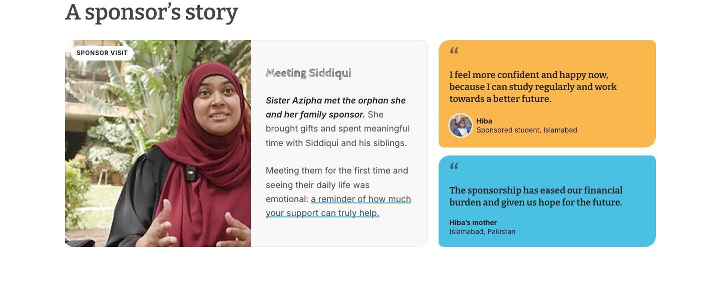 Sponsor visit and quotes at equal weight