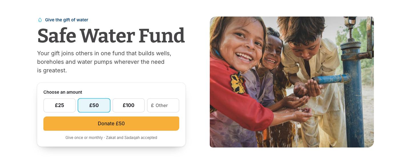Safe Water Fund with quick give