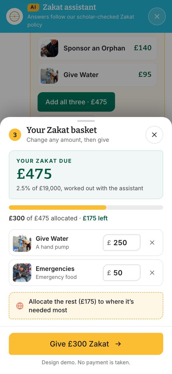 Phone: basket sheet from the bottom bar